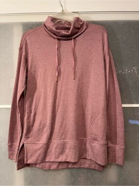 Cozy Mauve Drawstring Cowl Neck Sweatshirt